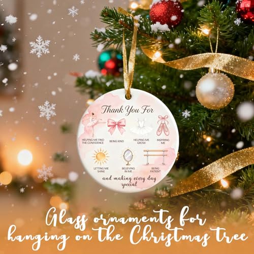 Ballet Christmas Ornaments 2026, Dance Teacher Appreciation Gifts - Thank You Gifts, Ceramic Inspirational Dance Ornament for Ballerinas Lover, Enthusiasts, Teacher Dancer Gift Ideas - color: Dance