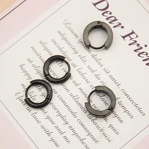 NEWITIN 9 Pairs Cross Earrings for Men Women Stainless Steel Earrings Set - color: Different Black