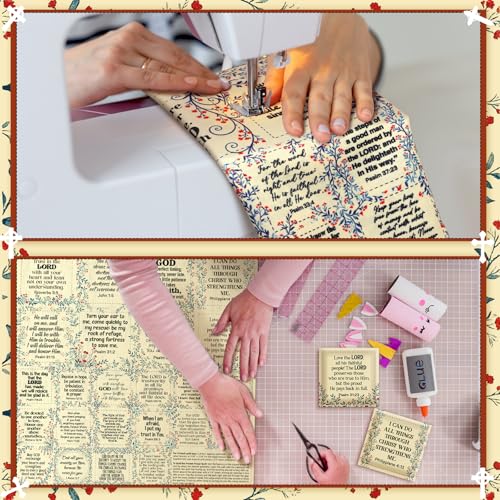 Fanfanwin 38 Sets Prayer Quilt Squares with Crosses, Wildflower, Brown - color: Brown, style: Wildflower