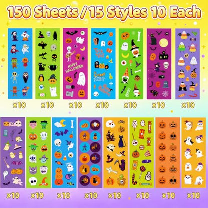 150 Sheets Halloween Stickers for Kids,2000+pcs Cute Halloween Sticker Bulk - style: 150 Sheets Halloween Stickers