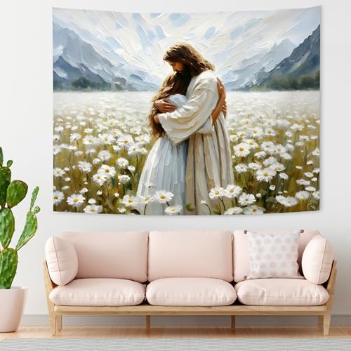 KAIOUS Christian Jesus Wall Hanging Tapestry for Women, 50x58 - color: His Love, size: 58"L x 50"W