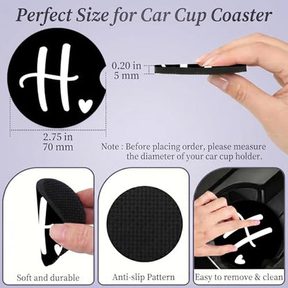 2PCS Initial C Car Cup Holder Coasters Neoprene Universal 2.75" - color: Initial C