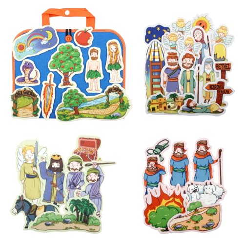 CHEFAN Adam and Eve Felt Board Bible Stories, 4 Story Sets for Kids - color: Adam and Eve & Other 3 Bible Stories Set