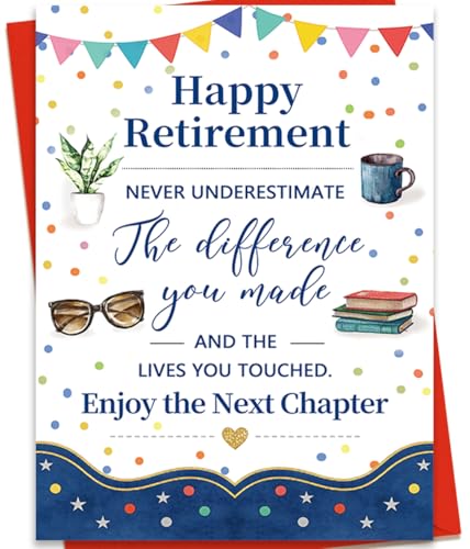 Happy Retirement Card, Farewell Card for Coworker Boss - color: BK-049