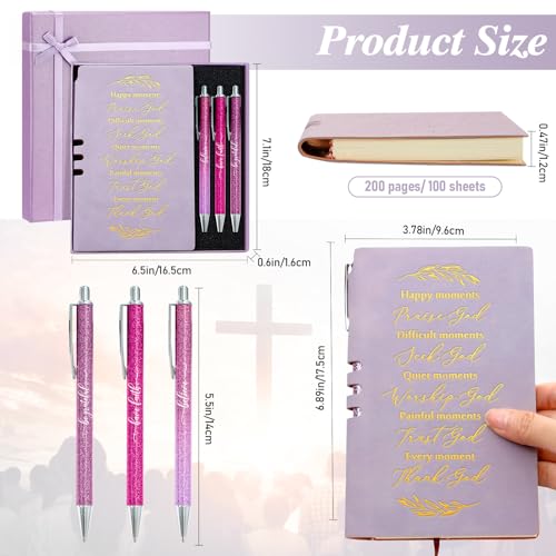 Spakon 5 Pcs Christian Gifts for Women Church Gifts - color: Purple, style: Happy Moment
