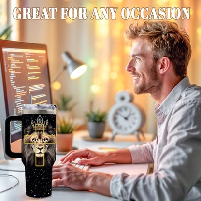 DUUV Faith over Fear Tumbler 40oz, Insulated Christian Gifts for Women Man - color: Lion Faith