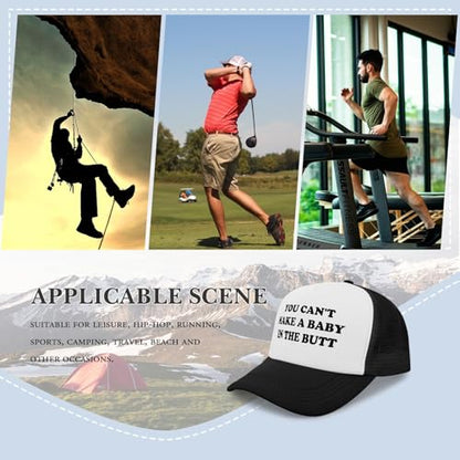 Black Trucker Hat with Funny Saying, Funny Hat for Men & Women - color: Allblack-1