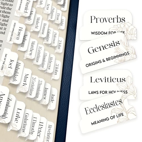 90 Christian Bible Tabs for Women, Men, and Kids - White Floral - color: White Floral