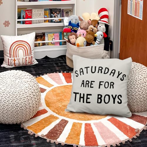 Boys Room Pillow Covers 18x18, Kids Bedroom Decor, Saturdays are for The Boys Decorative Throw Pillow Covers Pillowcases for Kids Boy Nursery Toddler Room Bedroom Playroom Decor - color: 03-kidroom(3) Boys