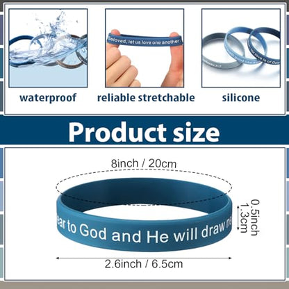 Estune 120 Pcs Bible Verse Bracelets Christian Wristbands, Blue Color - color: Blue Color