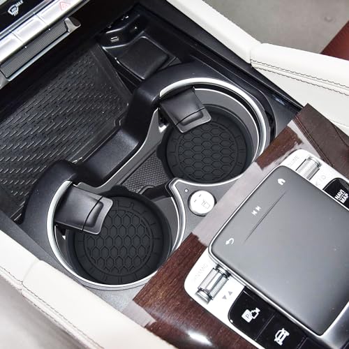 Amooca 4-Pack Spill-Proof Cup Coasters Non-Slip Car Cup Holder Inserts - color: Black, size: 4 pack
