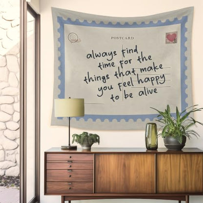 HUGANE Postcard Inspirational Tapestry Wall Decor 50x60 Inch - color: colour-02