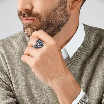 Vintage Silver Jesus Head Signet Stainless Steel Ring For Women Men Religious Amulet Baptism Band Antique Thumb Knuckle Ring Hip Hop Biker Baptism Christian Catholic Costume Jewelry Gifts Accessories