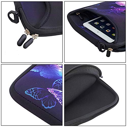 RICHEN 10 inch Messenger Bag Carrying Case with Handle Accessory Pocket Fits 7 to 10-Inch Laptops/Notebook/Kids Tablet (7-10.2 inch, Butterflies) - color: Butterflies, size: 7-10.2 inch