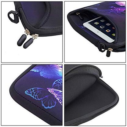RICHEN 11 11.6 12 12.5 13 inches Laptop/Chromebook/PC Messenger Bag Tablet Travel Case Neoprene Handle Sleeve with Shoulder (11-13.3 inch, Butterflies) - color: Butterflies, size: 11-13.3 inch