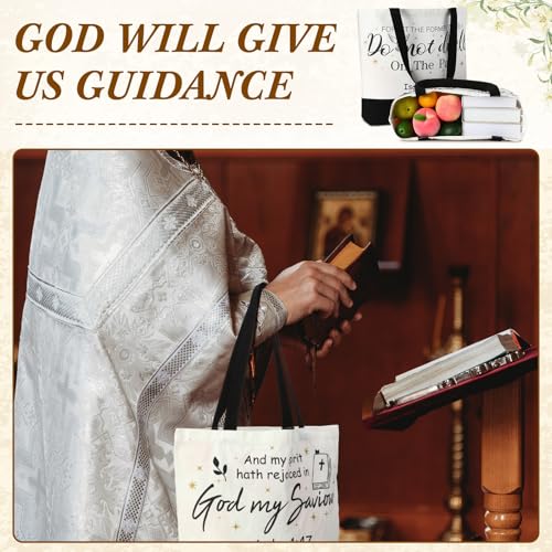 40 Pcs Christian Canvas Tote Bible Bag for Women - style: Classic