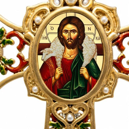 Christ the Good Shepherd Icon Standing Cross Decor, 8 5/8 x 5 5/8 Inches