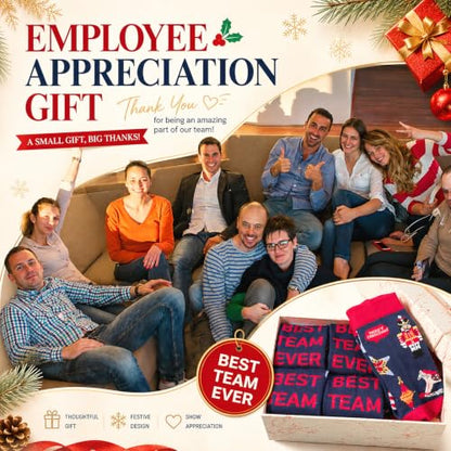 Glitopper 12 Pairs Best Team Ever Gift Socks Bulk - color: Navy Blue & Red, style: Team