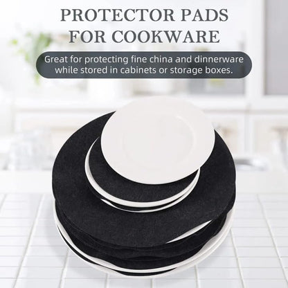 YYCRAFT Felt Plate China Storage Dividers Protectors 36 Pack Black Thick Premium Soft Round Felt Circles (10.5 Inch,Black) - size: 10.5 Inch(Black)