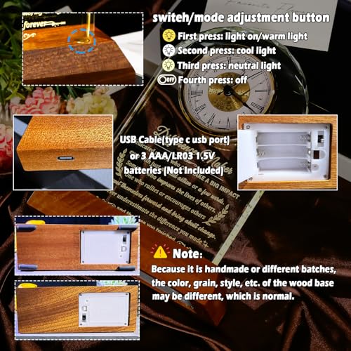 Arikyrist Difference Maker Glass Clock Thank You Gifts for Women Men - color: Difference Maker