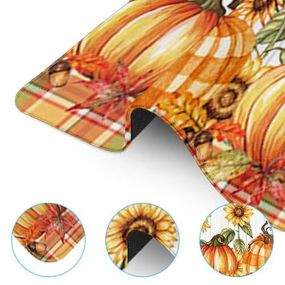 Britimes Large Mouse Pad, Mouse Pad, 31.5 x 15.7 Inch, Fall Pumpkin Orange - color: Orange Pumpkin Buffalo Plaid