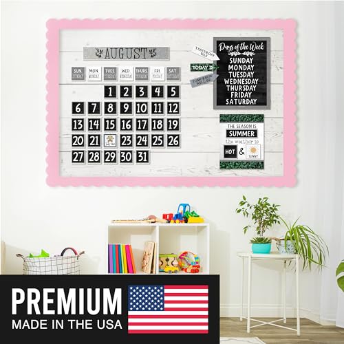 Classroom Calendar Set Bulletin Board Decorations, 98pc School Calendar Set - color: Farmhouse Grey