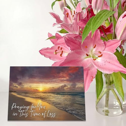 KJV Harmony Ocean Sunset Sympathy Card, 1 Count - color: Harmony