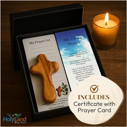 Holy Land Market Olive Wood Pocket Cross 2.5 in, Small Wooden Cross, 25 - size: 25 count