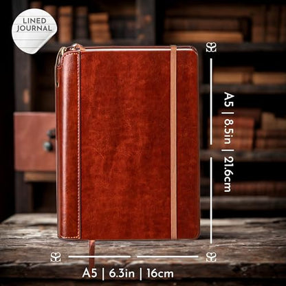 SETTINI® Vegan Leather Journal Gift Set with Pen 192 Pages, Classic - color: Classic