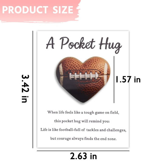 Football Pocket Hug Token Inspirational Heart Tokens for Football Players - color: Football