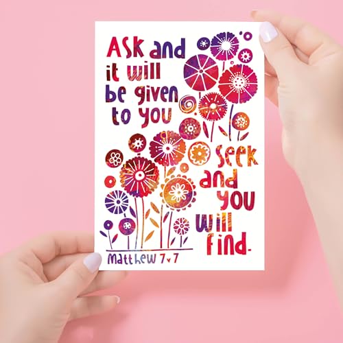 Christian Greeting Cards with Scripture, Pack of 9, Blank with Envelopes - color: Multicolored / CH4000