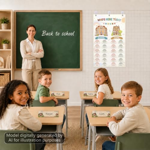 Attendance Chart for Classroom Jobs Durable Classroom Management Charts with 40 Student Cards Behavior Tracker Helping Hands Attendance Chart for Preschool Kindergarten Elementary Supplies