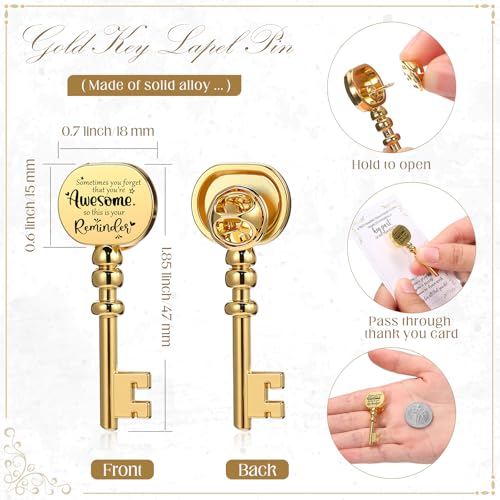 Appreciation Gifts Bulk Key Shape Lapel Pins, 60 Sets, Awesome - style: Awesome