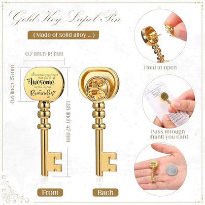 Appreciation Gifts Bulk Key Shape Lapel Pins, 60 Sets, Awesome - style: Awesome