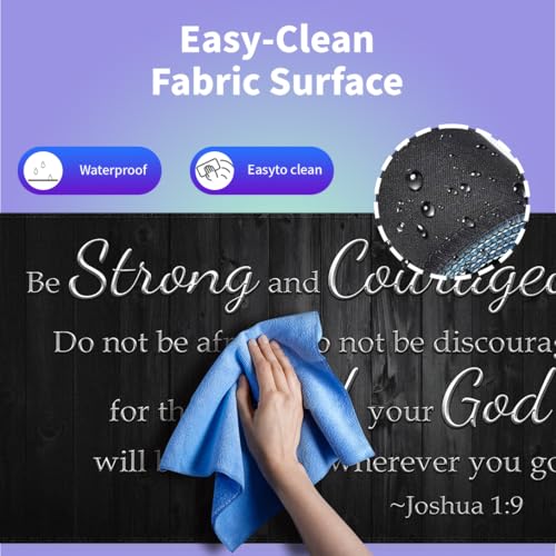 Be Strong and Courageous Joshua 1:9 Large Mouse Pad, Rustic Wood Desk Mat - color: Christian Bible Verse Scriptures