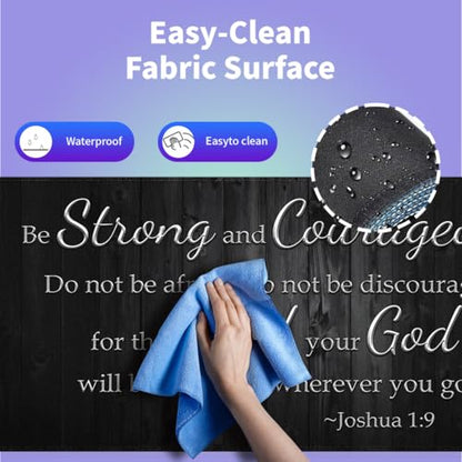 Be Strong and Courageous Joshua 1:9 Large Mouse Pad, Rustic Wood Desk Mat - color: Christian Bible Verse Scriptures