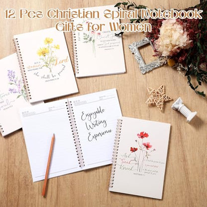 Supervitae 12 Pack Bible Verse Notebooks for Women Christian,Blessed - style: Blessed