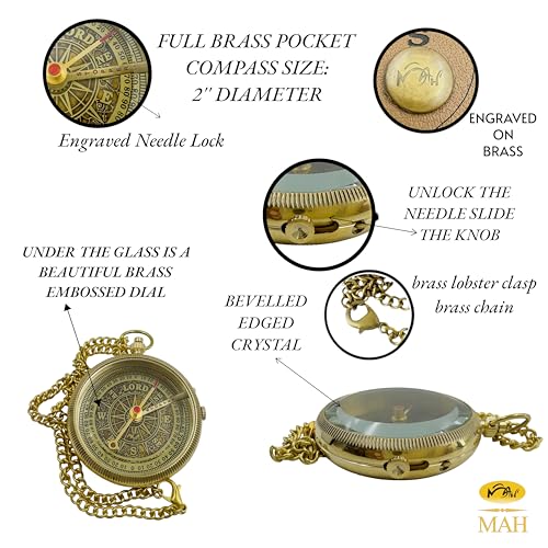 Handmade Religious Brass Compass Gift with Engraved & Embossed Faith Messages – Inspirational Christian Religious Gift Keepsake for Baptism, Confirmation, Christening, First Communion or Christmas - style: For I Know – Edition 3