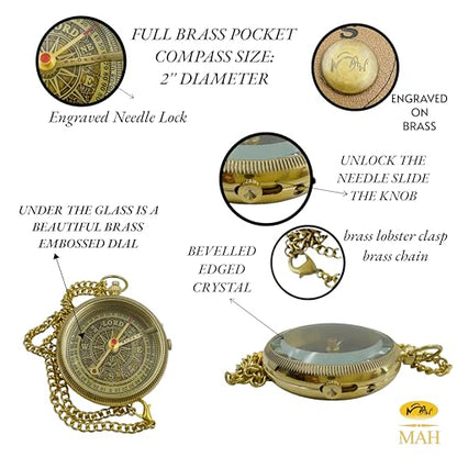 Handmade Religious Brass Compass Gift with Engraved & Embossed Faith Messages – Inspirational Christian Religious Gift Keepsake for Baptism, Confirmation, Christening, First Communion or Christmas - style: For I Know – Edition 3