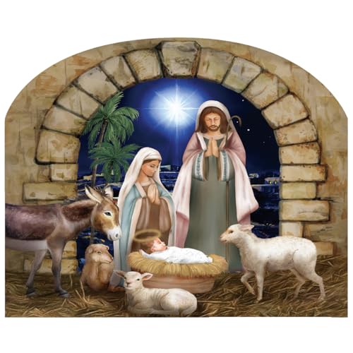 Briarwood Lane Christmas Art Sign 8.25x10.25 Away in a Manger - color: Away Manger