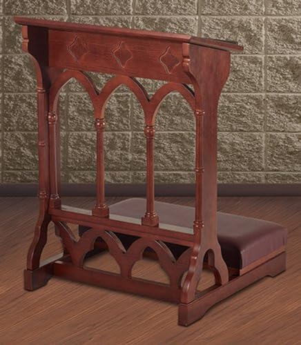 Trinity Church Supply Gothic Padded Kneeler Maple Hardwood Kneelers Wooden Church Prayer Bench for Praying, 24 Inch x 32 Inch