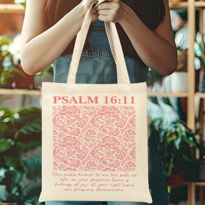 Christian Gifts for Women, Canvas Tote Bag, Faith Gifts for Women Girl Sister Inspirational Religious Gift Birthday - color: Floral Christian 917