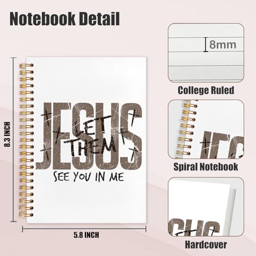 Christian Spiral Notebook 5.5x8.3in, Prayer Journal for Woman Man, Jesus Let Them See You in Me Religious Scripture Bible Hardcover Journal Notebook for Study Work Office - color: Jesus Let Them See You in Me