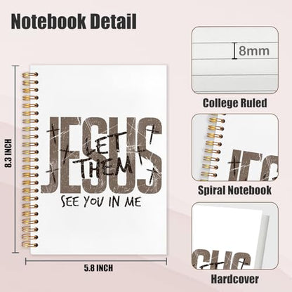 Christian Spiral Notebook 5.5x8.3in, Prayer Journal for Woman Man, Jesus Let Them See You in Me Religious Scripture Bible Hardcover Journal Notebook for Study Work Office - color: Jesus Let Them See You in Me