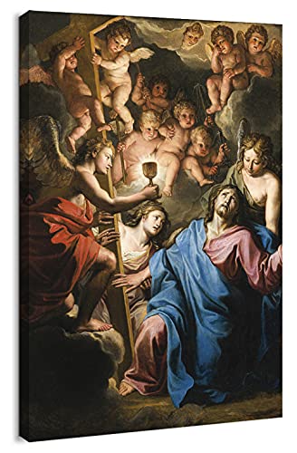 artprints1stop Canvas Print Wall Art - Christ at Prayer on the Mount of Olives, 1705 by Noël Coypel - 12x18 inches - color: Christ at Prayer on the Mount of Olives, size: 18"L x 12"W
