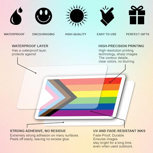 BEATRI LGBT Pride Stickers 50Pcs Vinyl Waterproof Rainbow Decor - color: Lgbt Pride Stickers