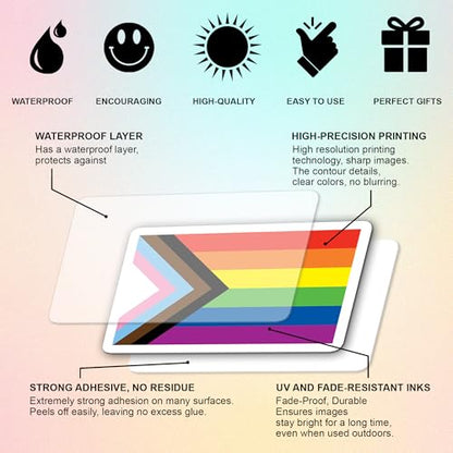 BEATRI LGBT Pride Stickers 50Pcs Vinyl Waterproof Rainbow Decor - color: Lgbt Pride Stickers