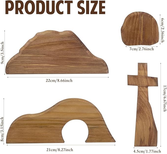 Empty Tomb Wooden Decor Easter Resurrection Scene Set for Home Decor