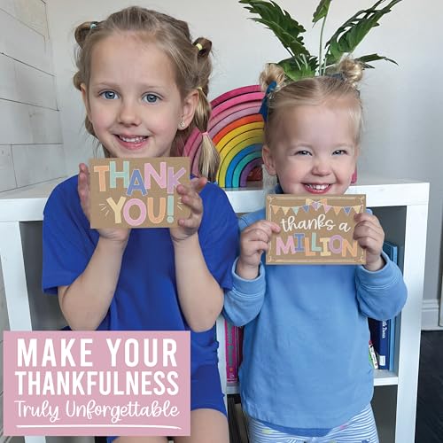 54 Bulk Thank You Cards with Envelopes Blank Cute Thank You Cards - style: Kraft Colorful 54 pcs