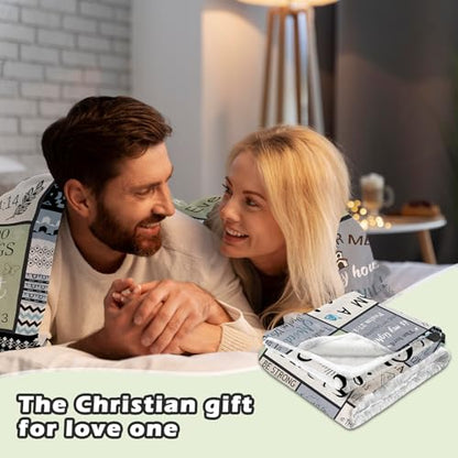 CIUGOIG Christian Gifts for Women & Men - 50"X60" I Am a Child of God Blankets - Inspirational Religious Birthday Catholic Spiritual Gifts Faith Based Gift - Christian Throws - color: Christian-grey, size: 50"x60"